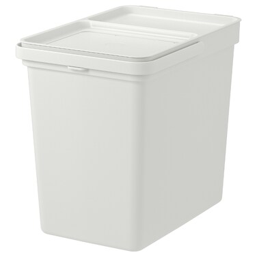 Bin With Lid Light Grey 22 L