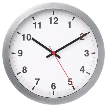 Wallclock No Disturbing Ticking Sounds Silver-Colour 28cm