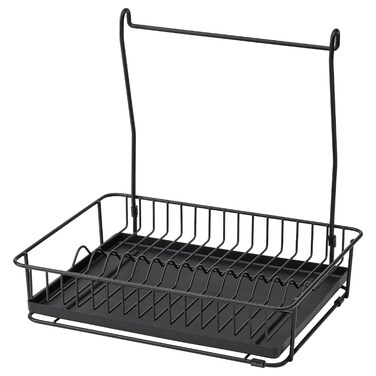 Dish Drainer Can Be Hung On The Wall Or Placed On The Worktop Black