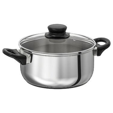 Pot With Lid Glass/Stainless Steel 2.8 L