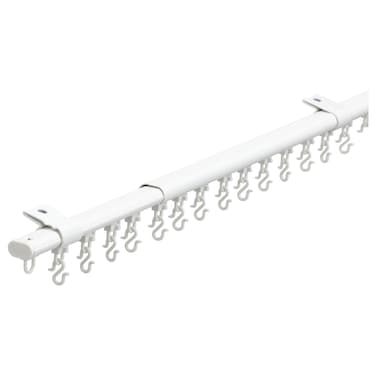 Single Track Rail With Gliders White 100-180cm