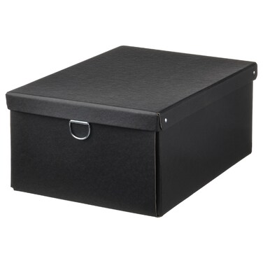 Storage Box With Lid Black 25X35X15cm