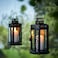 Lantern F Block Candle In/Outdoor Black 28cm