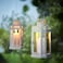 Lantern F Block Candle In/Outdoor White 28cm