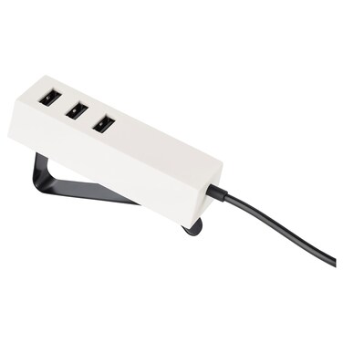 Usb Charger Withclamp White