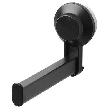 Toilet Roll Holder With Suction Cup Black