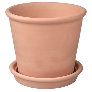 Plant Pot With Saucer In/Outdoor Terracotta 19cm