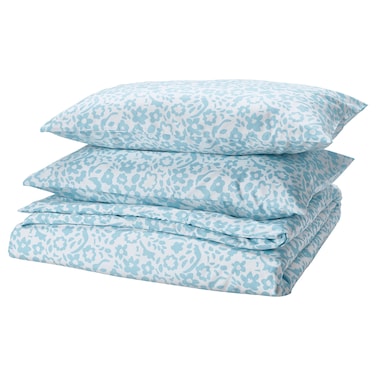 Duvet Cover And 2 Pillowcases White/Blue 240X220/50X80cm