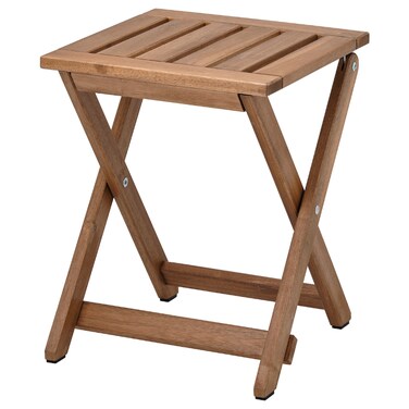 Stool Outdoor Foldable/Light Brown Stained 37X45cm