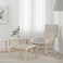 Footstool Birch Veneer/Knisa Light Beige