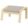 Footstool Birch Veneer/Knisa Light Beige