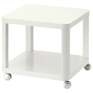 Side Table On Castors White 50X50cm
