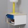 Wall-Mounted Bedside Table Birch Effect White/Blue 36X29X20cm