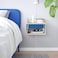 Wall-Mounted Bedside Table Birch Effect White/Blue 36X29X20cm