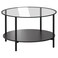 Coffee Table Black-Brown/Glass 75cm