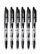 6-Piece Frixion Erasable Ball Pen 0.7mm Tip Black Ink