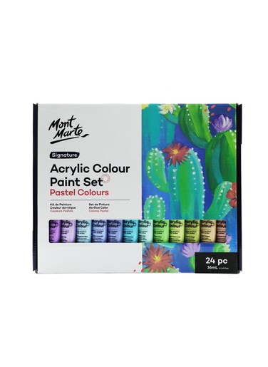 Mont Marte Acrylic Colour Pastel Paint Set Signature 24Pc X 36Ml