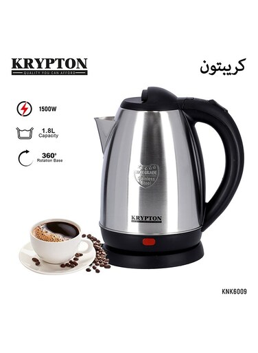 Stainless Steel Electric Kettle with 360-Degree Rotation Base KNK6009B Silver