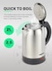 Stainless Steel Electric Kettle With Auto Shutt off and Boil Dry Protection 2 L 1800 W GK5466B Silver/Black