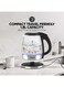 Compact, Cordless Electric Glass Kettle Boiler, Automatic Shut Off, Boil Dry Protection, Led Indicator