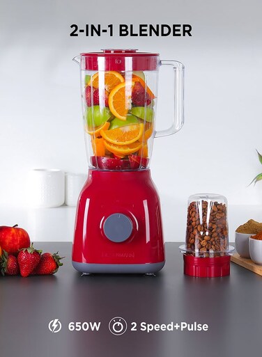 2-In-1 Juicer Blender Chopper Set 1.8 L OMSB2362N, 650W Powerful Motor With 2 Speed Setting And Pulse