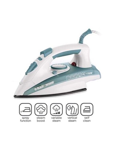 Steam Iron, Ceramic Coated Soleplate, Anti-Calc Drip, Self-Clean, Auto Shutoff, Vertical Steaming