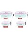4-Piece Microwave Glass Storage Containers With Lid Pink 1X Big Square Container