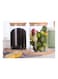 3-Piece Food Storage Glass Jar With Bamboo Airtight Lid Clear 950Ml