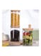 3-Piece Food Storage Glass Jar With Bamboo Airtight Lid Clear 950Ml