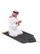 Embossed Prayer Mat Anti-Slip Velvet Top Islamic Prayer Mat Grey 70 x 110 cm