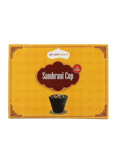 Shubhkart 12 PCS Premium Sambrani Dhoop Cup, Black