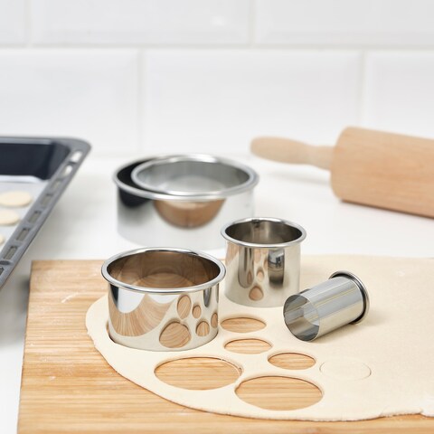 Cookie Cutter Set Of 5 Silver-Colour