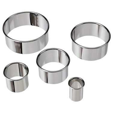 Cookie Cutter Set Of 5 Silver-Colour