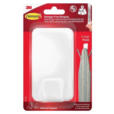 3M Command Xl Utility Hook (Up To 6.8 Kg, White)