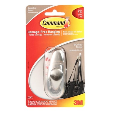 3M Command Brushed Nickel Hook