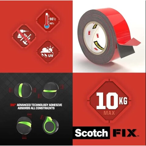 Scotch Fix Double-Face Extreme Exterior Mounting Tape (19 Mm X 1.5 M)