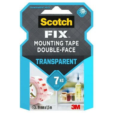 Scotch Fix Double-Face Transparent Mounting Tape (19 Mm X 1.5 M)