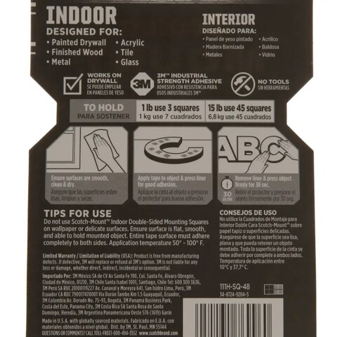 3M Scotch Indoor Mounting Tape Pack (6.8 Kg, 48 Pc.)