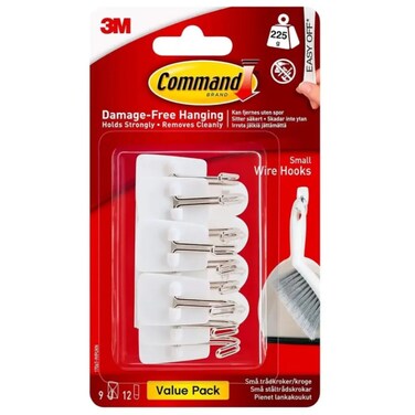 3M Command Small Wire Hooks Value Pack (Up To 225 G)