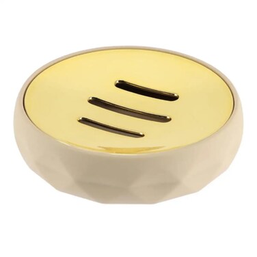 Tendance ABS + Rubber Soap Dish (Beige, 10.5 x 10.5 x 2.7 cm)