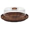 Evelin Bamboo &amp; Acrylic Cake Serving Tray W/ Cover (23 x 23 x 7 cm)