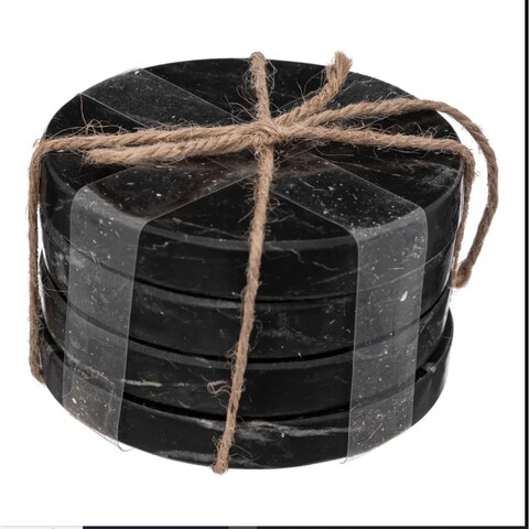 SG Sublima Marble Coaster Set (4 Pc., Black)