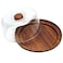 Evelin Bamboo &amp; Acrylic Cake Serving Tray W/ Cover (23 x 23 x 7 cm)
