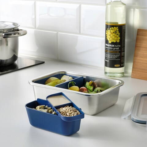 Insert For Food Container, Set Of 2, Dark Blue