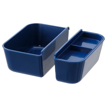 Insert For Food Container, Set Of 2, Dark Blue