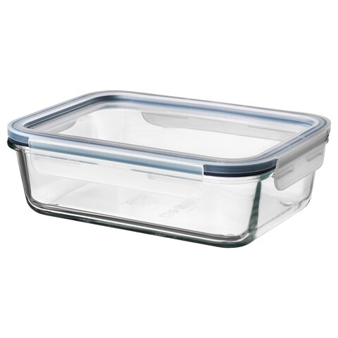 Ramadan Offcer Food Container With Lid, Rectangular Glass/Plastic, 1.0 L