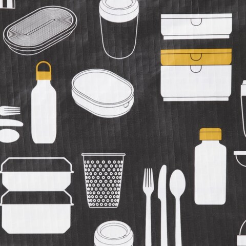Ramadan Offcer Lunch Bag, Patterned Grey, 25X16X27Cm