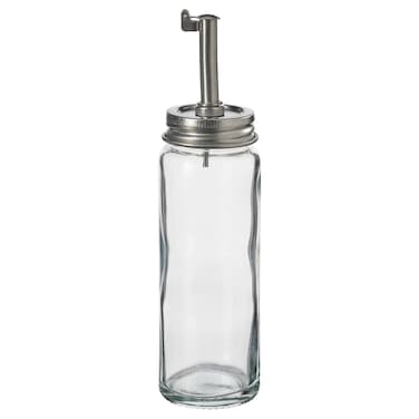 Ramadan Offcer Oil/Vinegar Bottle, Clear Glass/Stainless Steel, 16Cm