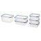Food Container With Lid, Set Of 6, Plastic