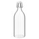 Bottle With Stopper, Clear Glass, 1 L